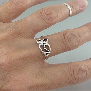 Sterling Silver Cut Out Owl Ring, Bird Ring